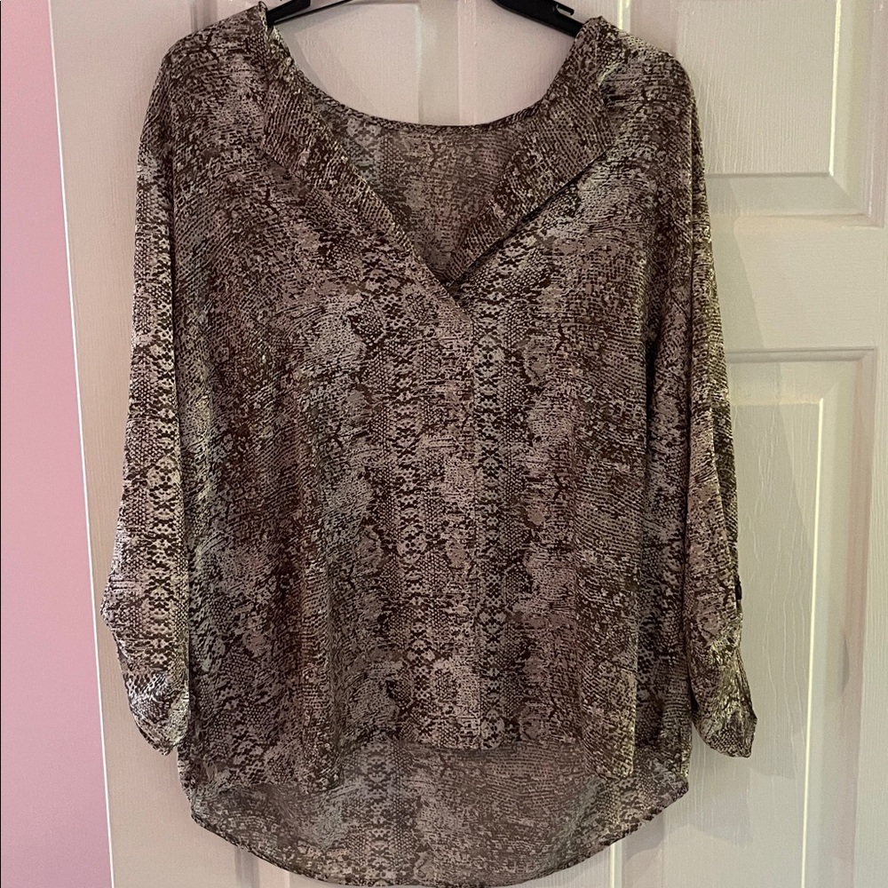 DR2 Brown Snake Print Blouse